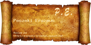 Peszeki Erazmus névjegykártya